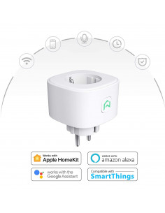  meross Regleta de alimentación de enchufe inteligente, toma  plana WiFi de 15 A compatible con Apple HomeKit, Siri, Alexa, Google  Assistant y SmartThings, con 4 salidas de CA y 4 puertos