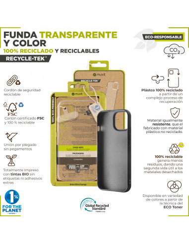 Muvit for Change Recycletek Funda Transparente para Xiaomi Redmi 9