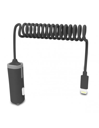 Cargador Coche Cable Tipo C (2 x Usb) COOL 2.4A Kit 2 en 1 Negro